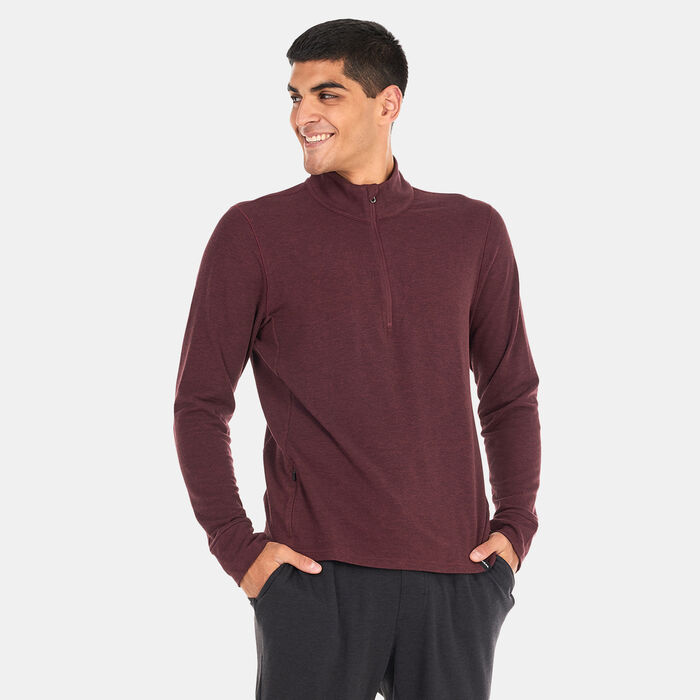 prAna Men's Altitude Tracker 1/4 Zip Sweatshirt Red prAna Men's Altitude Tracker 1/4 Zip Sweatshirt Red image number 0