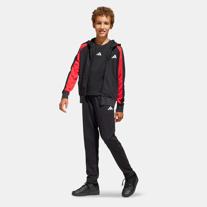 adidas Kids' Seasonal Essentials Colourblock Tracksuit Black image number 3