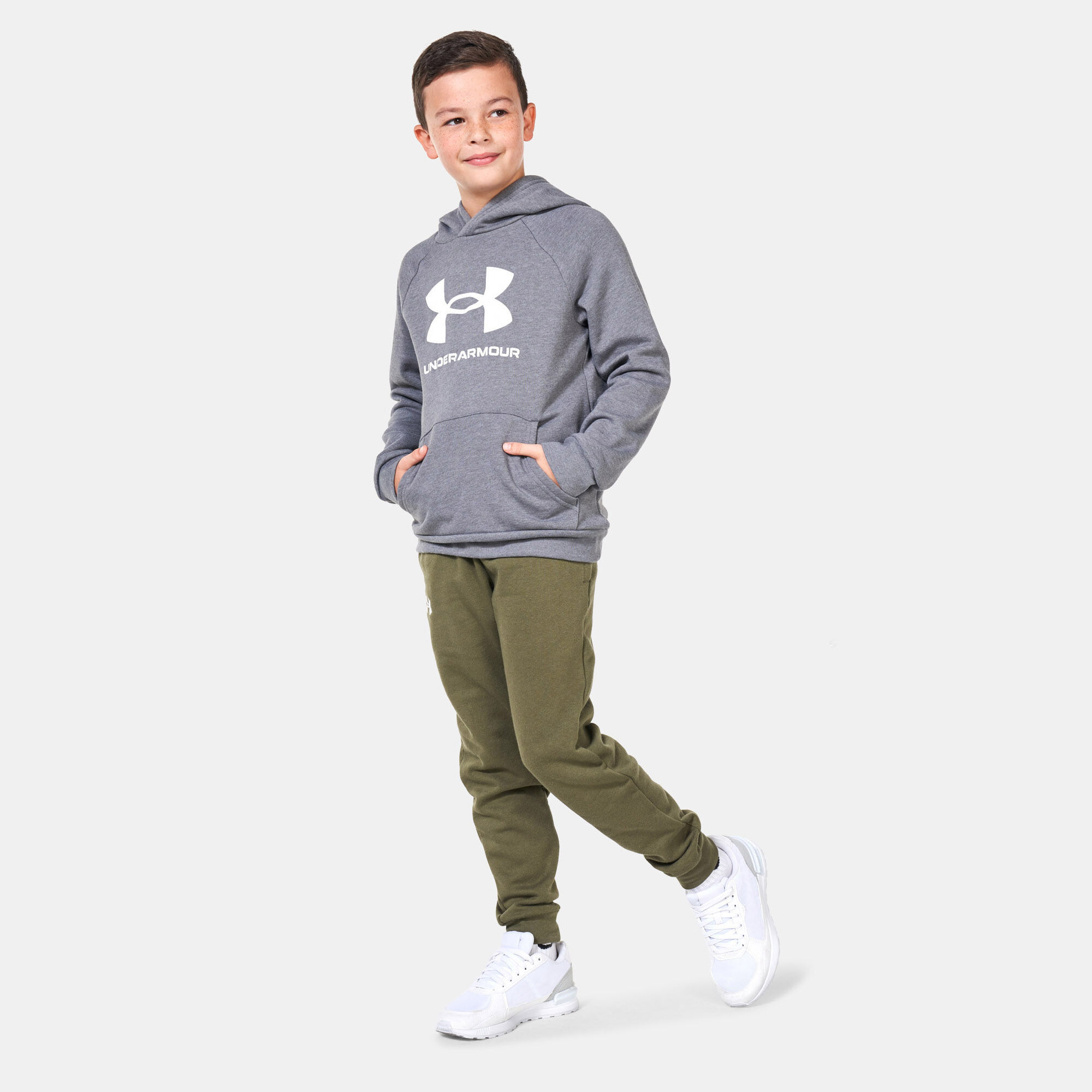 Kids UA Rival Fleece Joggers Older Kids Green Under Armour in KSA SSS