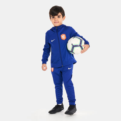 Nike Kids' Netherlands Strike Dri-FIT Hooded Football Tracksuit Set (Younger Kids) Blue