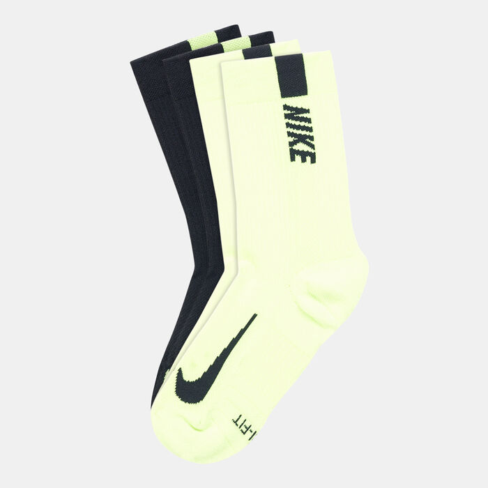 Nike Multiplier Running Crew Socks (2 Pairs) Multi-Color Nike Multiplier Running Crew Socks (2 Pairs) Multi-Color image number 0