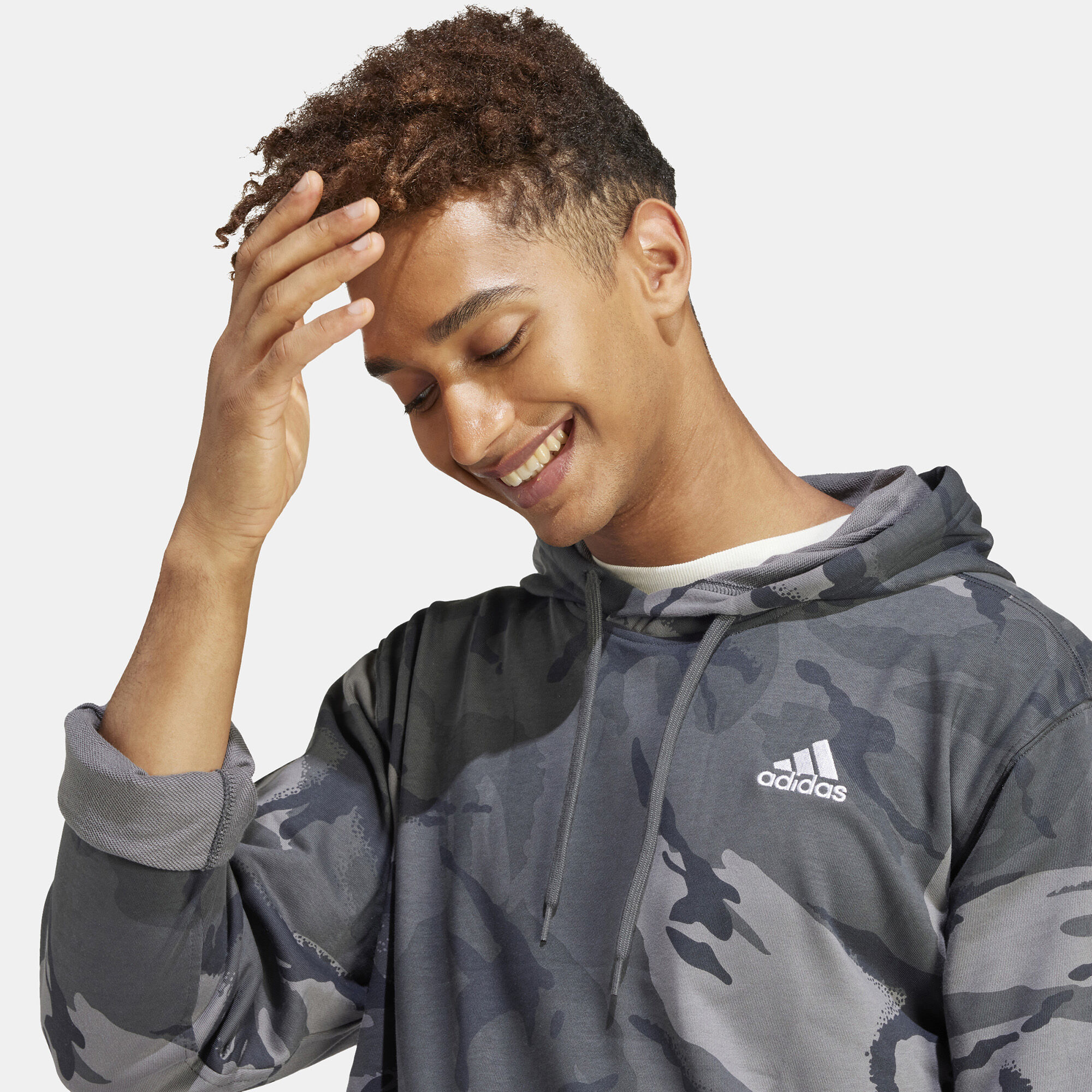 Men s Seasonal Essentials Camouflage Hoodie Grey adidas in KSA SSS
