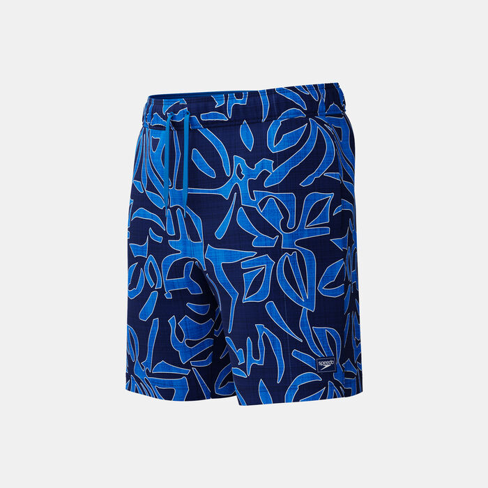 Speedo Men's Print Redondo Edge Volley Swimming Trunks Blue Speedo Men's Print Redondo Edge Volley Swimming Trunks Blue image number 3