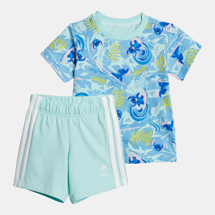 adidas Kids' Disney Lilo & Stitch T-Shirt and Shorts Set Blue adidas Kids' Disney Lilo & Stitch T-Shirt and Shorts Set Blue image number 0