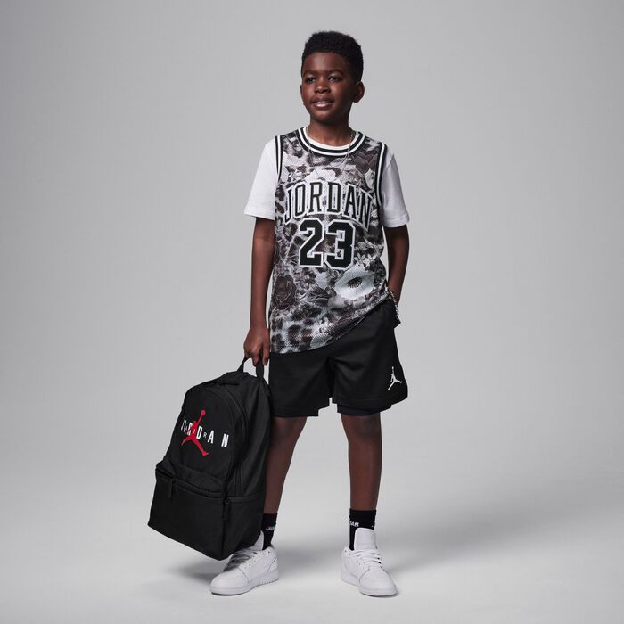 Jordan Kids' 23 Striped Jersey Top Grey Jordan Kids' 23 Striped Jersey Top Grey image number 4
