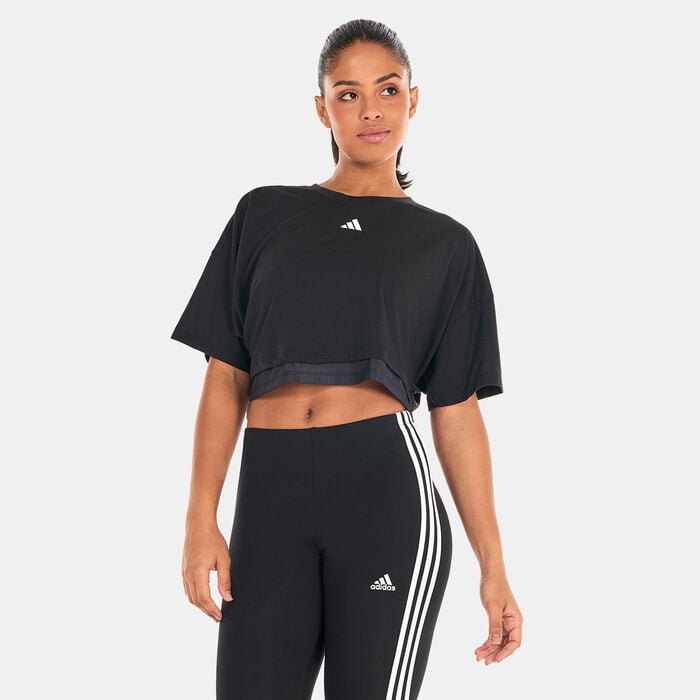 adidas Women's Dance Cropped T-Shirt Black adidas Women's Dance Cropped T-Shirt Black image number 0