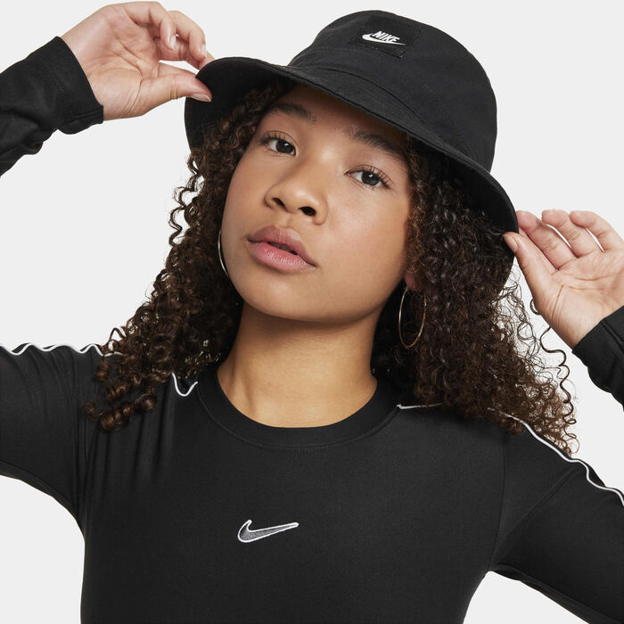 Nike Kids' Sportswear Long-Sleeve Cropped Top Black Nike Kids' Sportswear Long-Sleeve Cropped Top Black image number 2