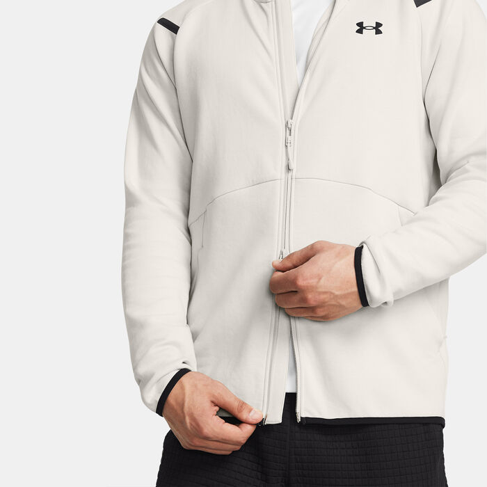 Under Armour Men's Unstoppable Fleece Full-Zip Hoodie White image number 3