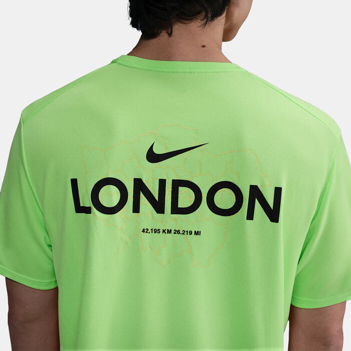 Nike Men's Miler Running T-Shirt Green Nike Men's Miler Running T-Shirt Green image number 5
