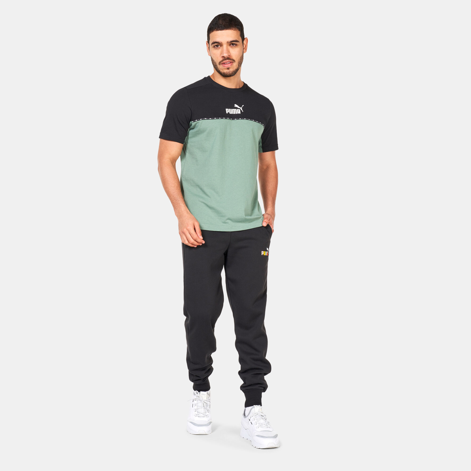 Buy PUMA Men s Essentials Multicolour Sweatpants Black in KSA SSS