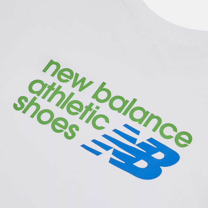 New Balance Kids' Linear Athletics Colourblock T-Shirt White image number 1