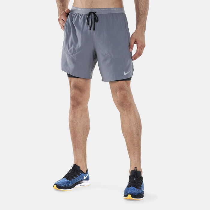 Nike Men's Stride Dri-FIT 2-in-1 Running Shorts Grey Nike Men's Stride Dri-FIT 2-in-1 Running Shorts Grey image number 0