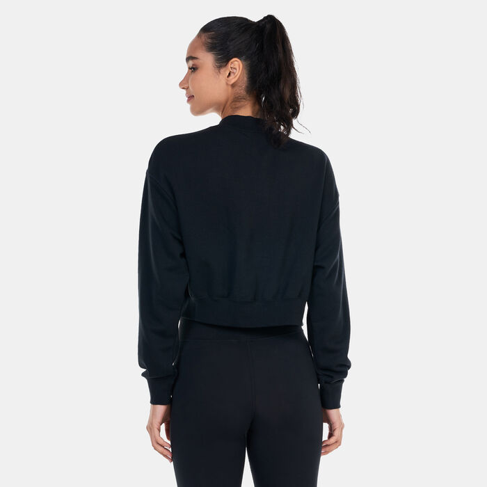 Nike Women's Sportswear Club Fleece Cropped Full-Zip Jacket Black image number 1