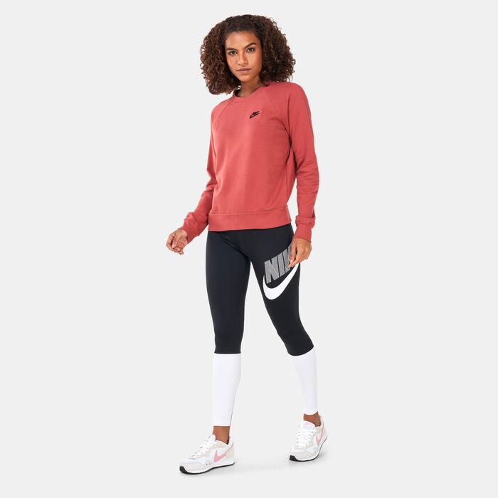 Nike Women's Sportswear Essential Fleece Crew Sweatshirt Brown image number 2