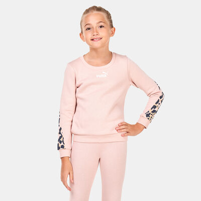 PUMA Kids' Alpha Crew Fleece Sweatshirt (Older Kids) Pink