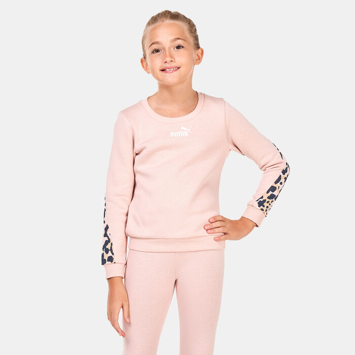 PUMA Kids' Alpha Crew Fleece Sweatshirt (Older Kids) Pink PUMA Kids' Alpha Crew Fleece Sweatshirt (Older Kids) Pink image number 0