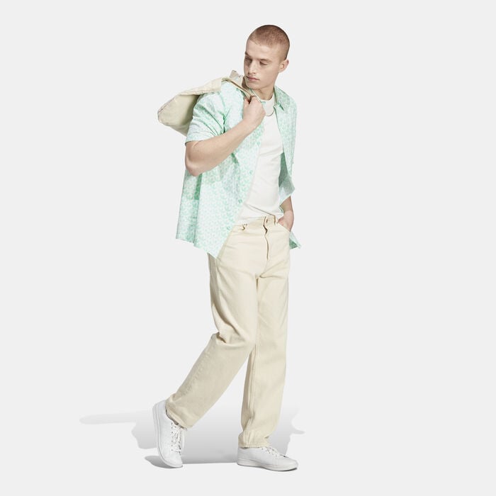 adidas Originals Men's Graphics Monogram Allover Print Shirt Green adidas Originals Men's Graphics Monogram Allover Print Shirt Green image number 2