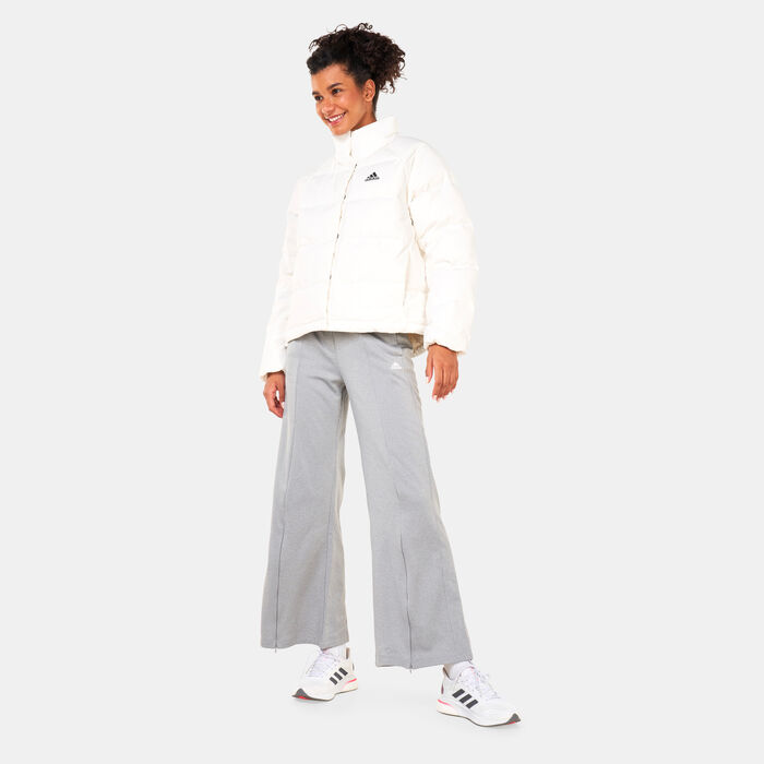 adidas Women's AEROREADY Wide-Leg High-Rise Pants Grey adidas Women's AEROREADY Wide-Leg High-Rise Pants Grey image number 2