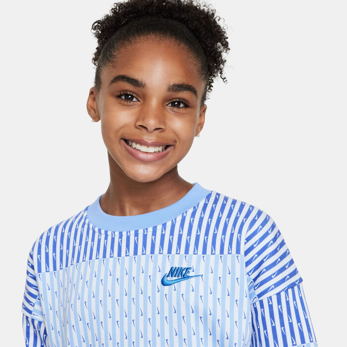 Nike Kids' Sportswear Club Fleece Sweatshirt (Older Kids) Blue Nike Kids' Sportswear Club Fleece Sweatshirt (Older Kids) Blue image number 3