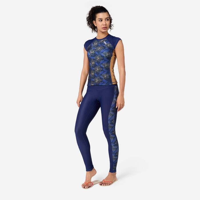 COEGA Women's Printed Swimming Rashguard Blue image number 2