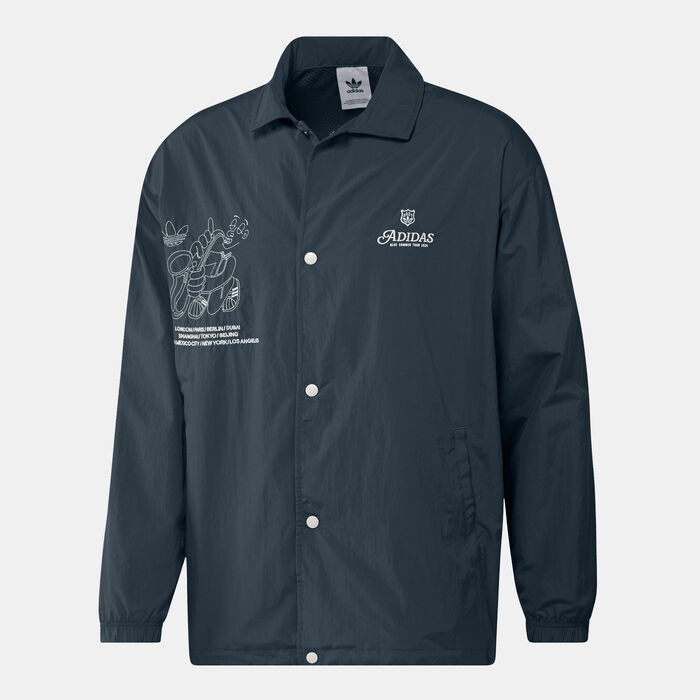 adidas Originals Men's Leisure Coach Jacket Green adidas Originals Men's Leisure Coach Jacket Green image number 0
