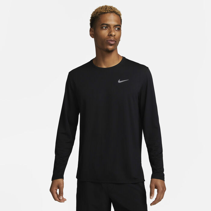 Nike Men's Miler Dri-FIT UV Running Top Black Nike Men's Miler Dri-FIT UV Running Top Black image number 0