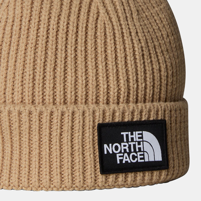 The North Face Logo Box Cuffed Beanie Beige image number 1