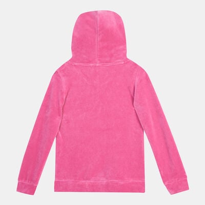 PUMA Kids' Essentials+ Velour Pullover Hoodie Pink PUMA Kids' Essentials+ Velour Pullover Hoodie Pink