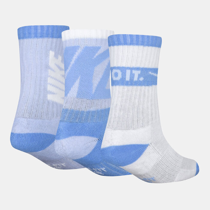 Nike Kids' Graphic Crew Socks (3 Pack) Blue Nike Kids' Graphic Crew Socks (3 Pack) Blue image number 1
