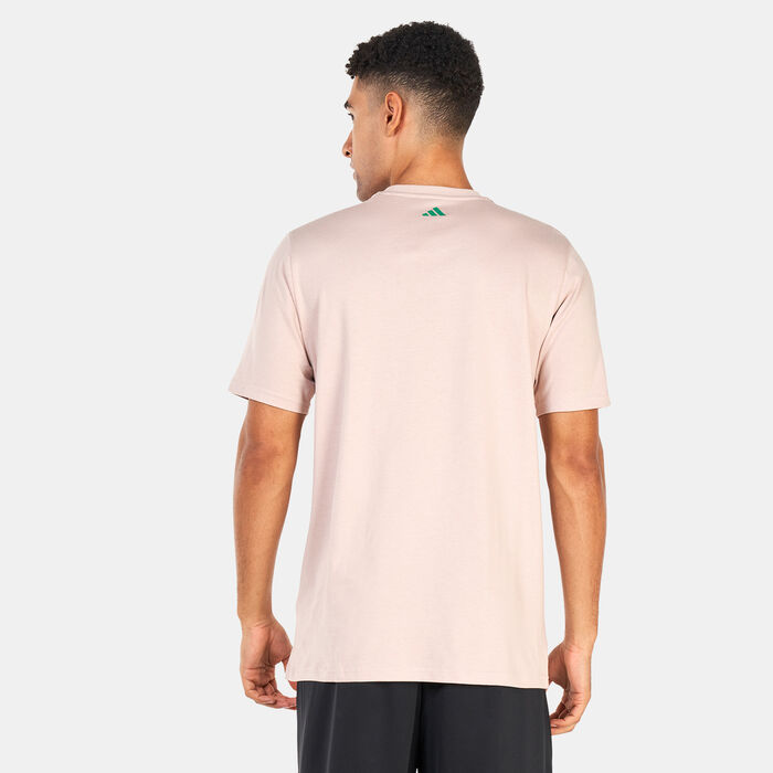 adidas Men's Chain Net Basketball Graphic T-Shirt Grey adidas Men's Chain Net Basketball Graphic T-Shirt Grey image number 1