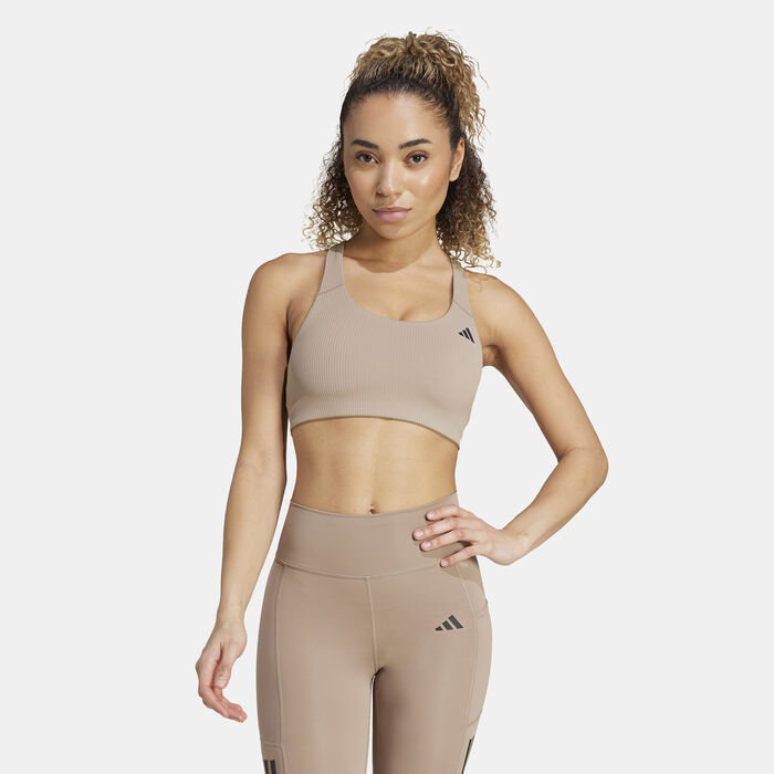 adidas Women's Powerimpact Medium-Support Training Sports Bra Brown adidas Women's Powerimpact Medium-Support Training Sports Bra Brown image number 0