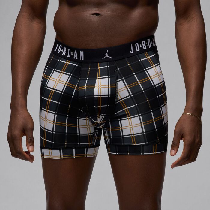 Jordan Men's Dri-FIT Plaid Boxer Briefs (2-Pack) Black Jordan Men's Dri-FIT Plaid Boxer Briefs (2-Pack) Black image number 2
