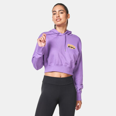 PUMA Women's Team Cropped Hoodie Purple PUMA Women's Team Cropped Hoodie Purple