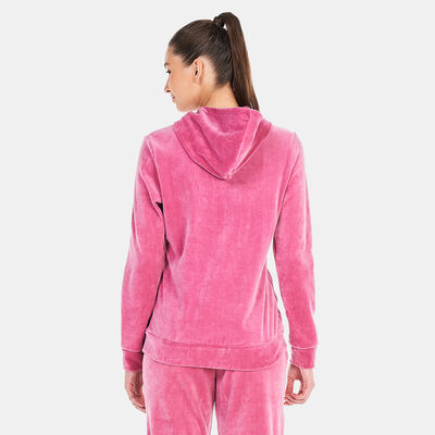 PUMA Women's Essentials+ Velour Hoodie Pink