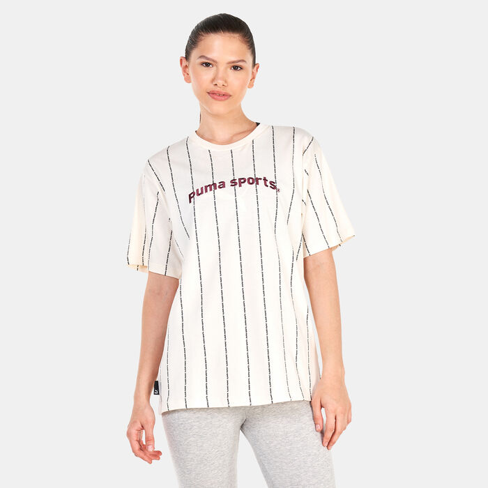 PUMA Women's TEAM Allover Print T-Shirt Beige PUMA Women's TEAM Allover Print T-Shirt Beige image number 0