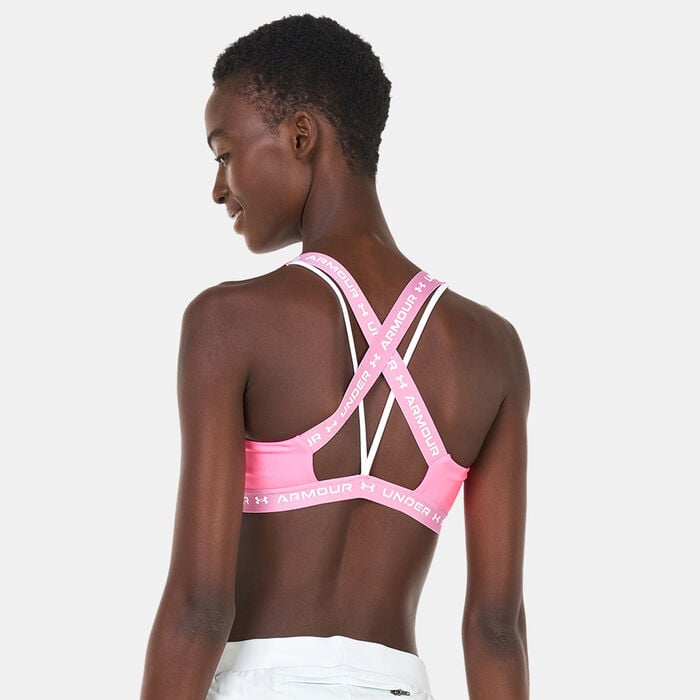 Under Armour Women's Crossback Sports Bra Pink Under Armour Women's Crossback Sports Bra Pink image number 1