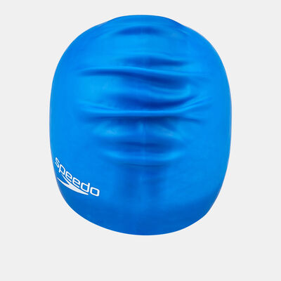 Speedo Kids' Plain Moulded Silicone Swim Cap Blue