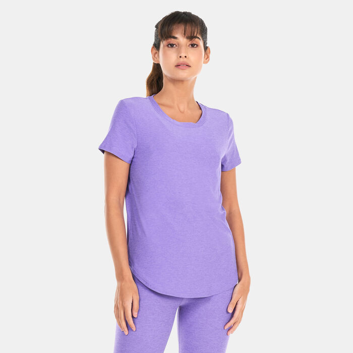 BEYOND YOGA Women's Featherweight On The Down Low T-Shirt Purple BEYOND YOGA Women's Featherweight On The Down Low T-Shirt Purple image number 0