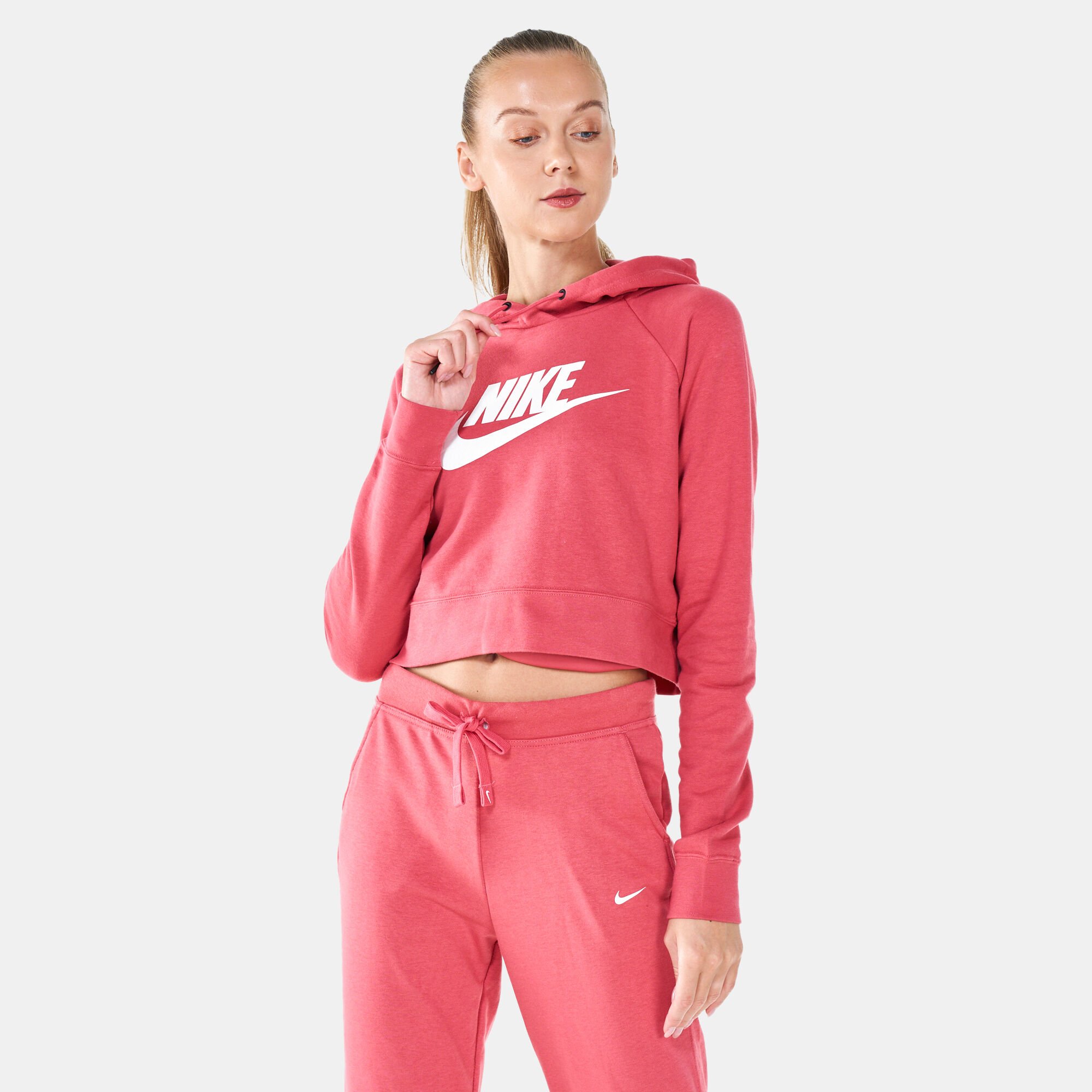 Nike cropped shop hoodie pink