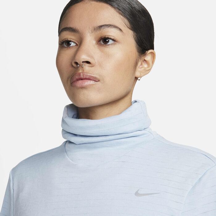 Nike Women's Therma-FIT Swift Element Running Top Blue Nike Women's Therma-FIT Swift Element Running Top Blue image number 2