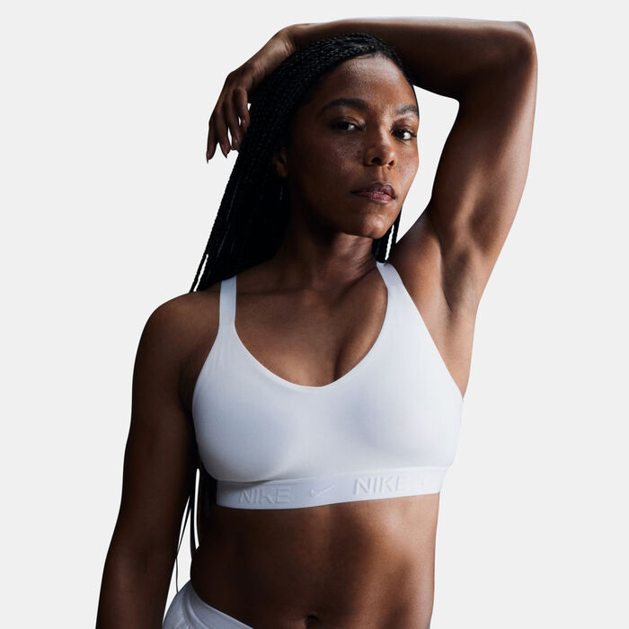 Nike Women's Indy Medium-Support Sports Bra White image number 8
