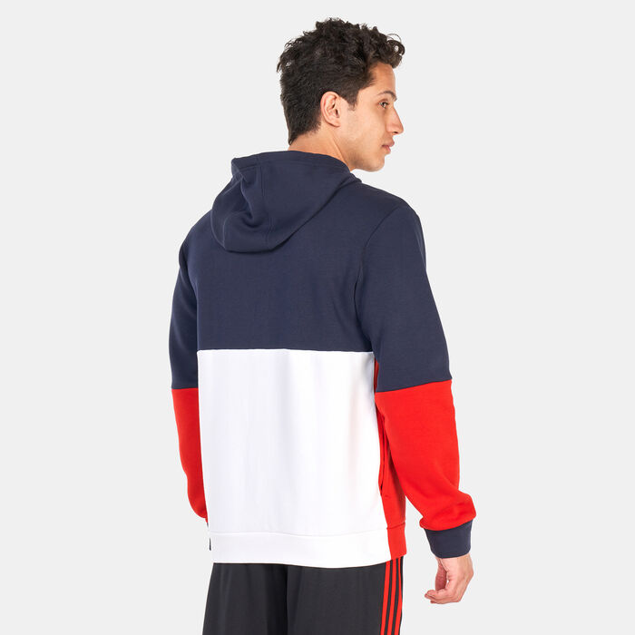 adidas Men's Essentials Colorblock Full-Zip Hoodie Red adidas Men's Essentials Colorblock Full-Zip Hoodie Red image number 1