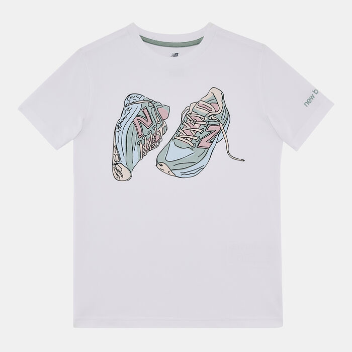 New Balance Kids' Colourblock Shoe Graphic T-Shirt White image number 0