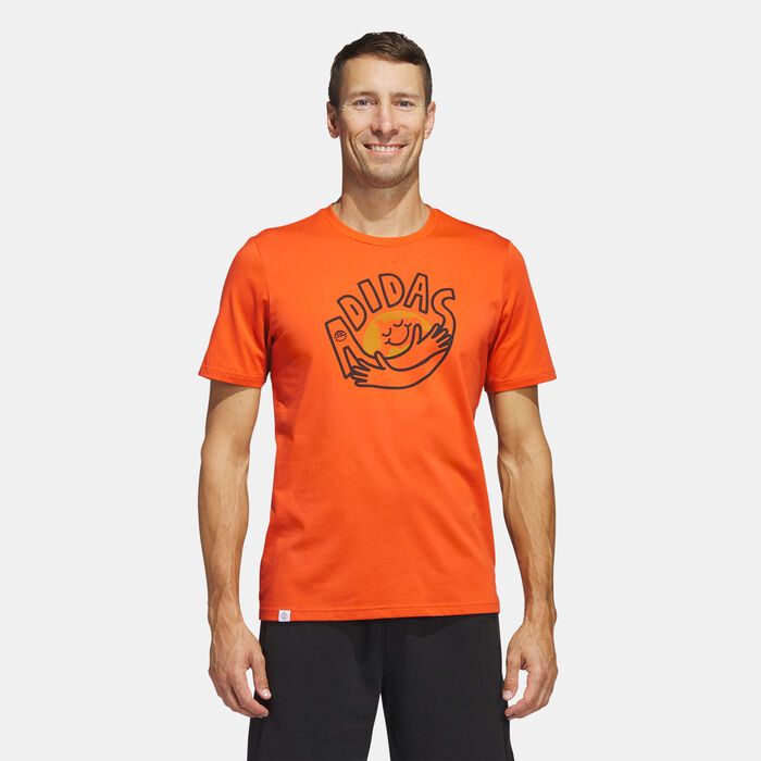 adidas Men's Change Through Sports Earth Graphic T-Shirt Red adidas Men's Change Through Sports Earth Graphic T-Shirt Red image number 0