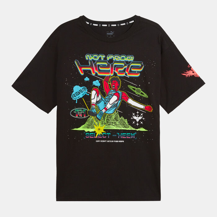 PUMA Men's MELO 1Love Basketball Graphic T-Shirt Black image number 0