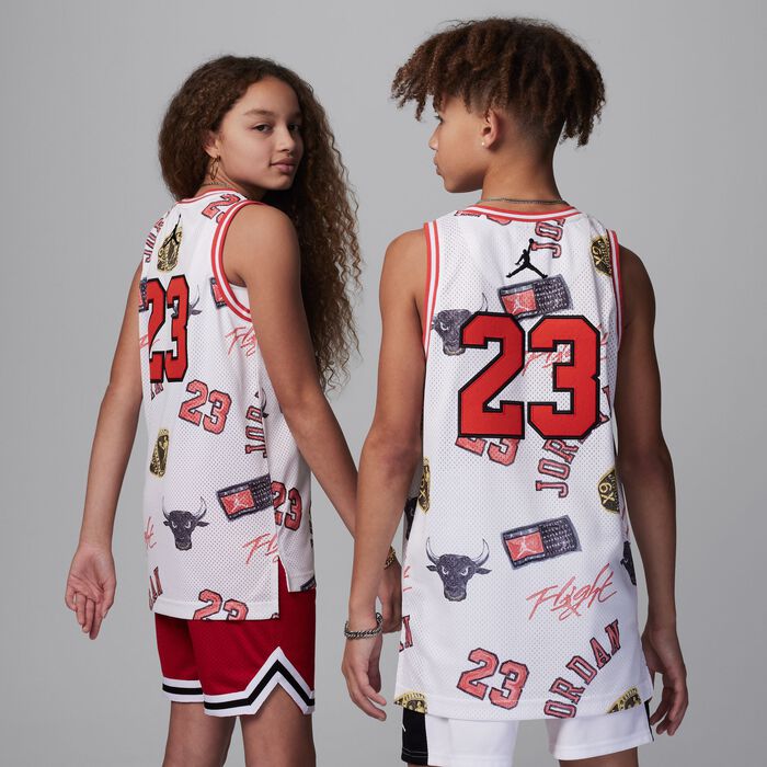 Jordan Kids' 23 Striped Jersey Top White image number 5