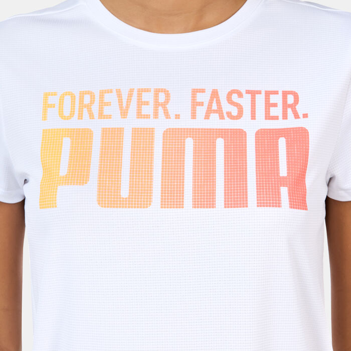 PUMA Women's Run Fav Graphic Running T-Shirt White image number 3