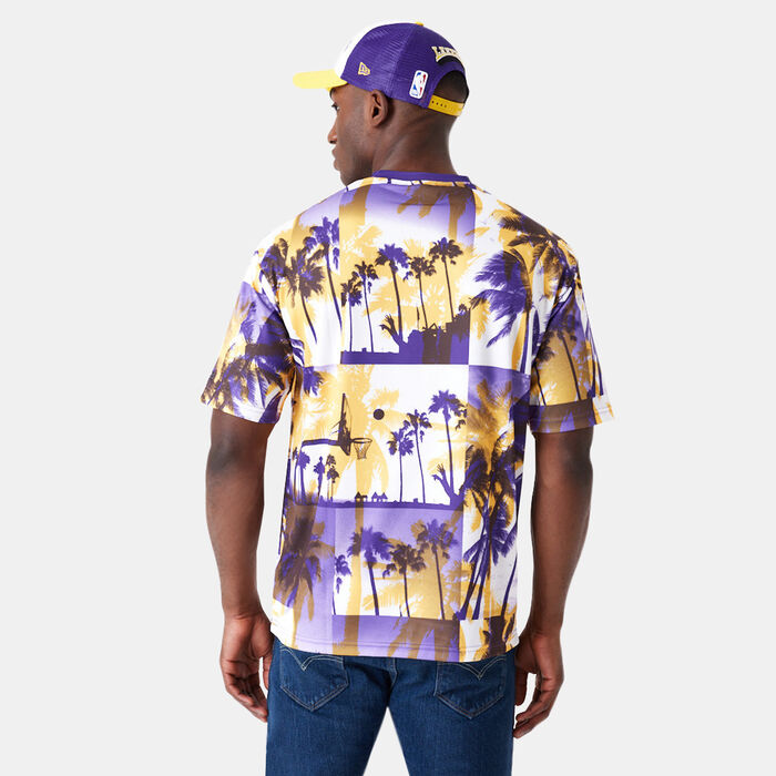 New Era Men's NBA Los Angeles Lakers Palm Tree T-Shirt yellow New Era Men's NBA Los Angeles Lakers Palm Tree T-Shirt yellow image number 1
