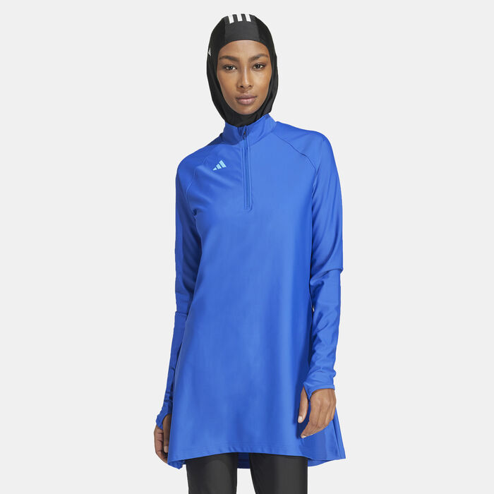 adidas Women's 3-Stripes Swimming Top Blue image number 0