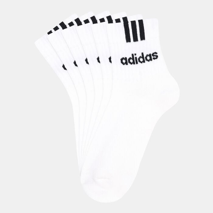 adidas Men's 3-Stripes Linear Half-Crew Cushioned Socks (3 Pack) White adidas Men's 3-Stripes Linear Half-Crew Cushioned Socks (3 Pack) White image number 0